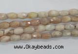 CMS99 15.5 inches 5*7mm faceted rice moonstone gemstone beads