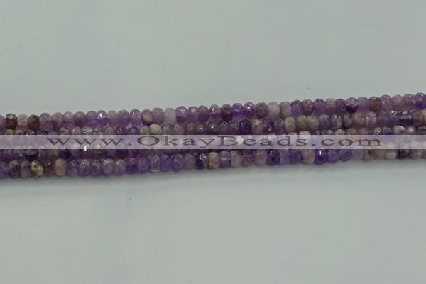 CNA1028 15.5 inches 4*6mm faceted rondelle dogtooth amethyst beads