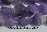 CNA1079 15.5 inches 12mm faceted nuggets matte dogtooth amethyst beads