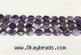 CNA1120 15.5 inches 14mm flat round dogtooth amethyst beads