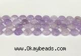 CNA1126 15.5 inches 14mm flat round natural lavender amethyst beads