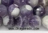 CNA1162 15.5 inches 8mm faceted round natural dogtooth amethyst beads