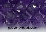 CNA1172 15.5 inches 8mm faceted round natural amethyst beads