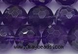 CNA1173 15.5 inches 10mm faceted round natural amethyst beads