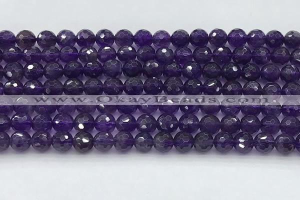 CNA1175 15.5 inches 6mm faceted round natural amethyst beads