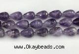 CNA1181 15.5 inches 15*20mm faceted teardrop amethyst beads