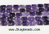 CNA1184 15.5 inches 10*14mm rectangle amethyst beads wholesale