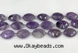 CNA1202 15.5 inches 18*25mm faceted oval amethyst beads