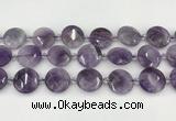 CNA1204 15.5 inches 20mm faceted coin amethyst beads wholesale