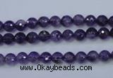 CNA251 15.5 inches 6mm faceted round natural amethyst beads