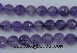 CNA252 15.5 inches 8mm faceted round natural amethyst beads