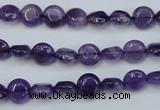 CNA266 15.5 inches 8mm flat round natural amethyst beads wholesale