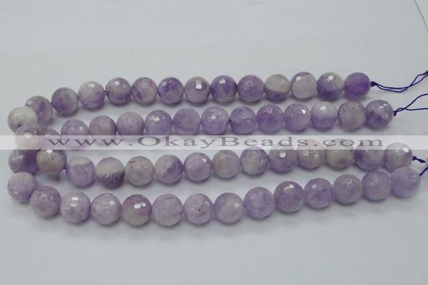 CNA313 15.5 inches 14mm faceted round natural lavender amethyst beads