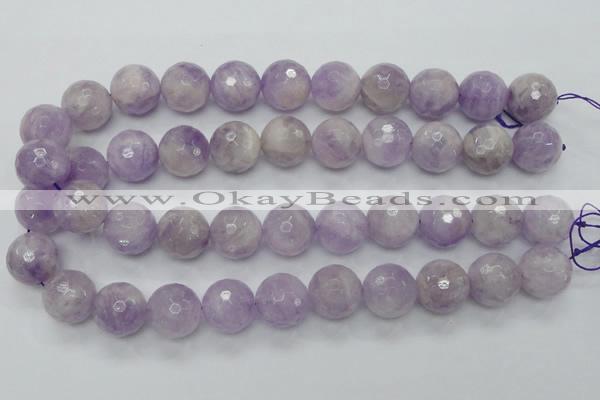 CNA314 15.5 inches 18mm faceted round natural lavender amethyst beads