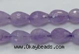 CNA317 15.5 inches 10*14mm faceted teardrop natural lavender amethyst beads