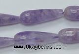 CNA320 15.5 inches 10*30mm faceted teardrop natural lavender amethyst beads