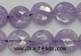 CNA324 15.5 inches 16mm faceted coin natural lavender amethyst beads