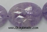 CNA336 15.5 inches 30*40mm faceted oval natural lavender amethyst beads