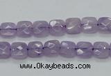 CNA339 15.5 inches 8*8mm faceted square natural lavender amethyst beads