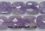 CNA341 15.5 inches 20*20mm faceted square natural lavender amethyst beads