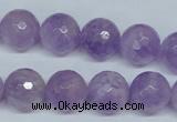 CNA425 15.5 inches 14mm faceted round natural lavender amethyst beads