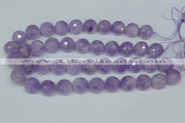 CNA426 15.5 inches 18mm faceted round natural lavender amethyst beads