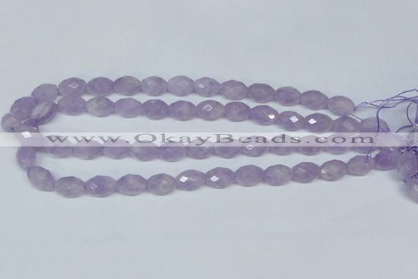 CNA429 10*14mm faceted rice natural lavender amethyst beads