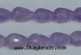 CNA430 10*14mm faceted teardrop natural lavender amethyst beads