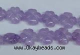 CNA434 15.5 inches 12mm carved flower natural lavender amethyst beads