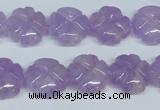 CNA435 15.5 inches 15mm carved flower natural lavender amethyst beads