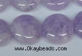 CNA437 15.5 inches 22mm flat round natural lavender amethyst beads