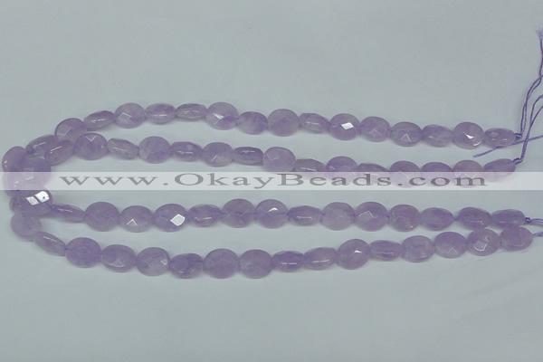 CNA454 15.5 inches 10*12mm faceted oval natural lavender amethyst beads