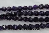 CNA501 15 inches 6mm faceted nuggets amethyst gemstone beads