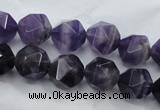 CNA504 15 inches 12mm faceted nuggets amethyst gemstone beads