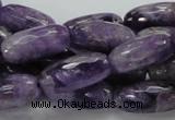 CNA52 15.5 inches 10*20mm faceted rice grade AB natural amethyst beads