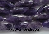 CNA54 15.5 inches 10*30mm faceted rice grade AB+ natural amethyst beads