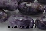 CNA55 15.5 inches 15*30mm faceted rice grade AB natural amethyst beads