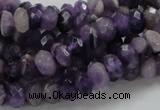 CNA61 15.5 inches 6*8mm faceted rondelle grade AB+ natural amethyst beads