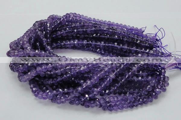 CNA62 15.5 inches 6*9mm faceted rondelle grade A natural amethyst beads