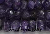 CNA63 15.5 inches 7*12mm faceted rondelle grade A natural amethyst beads