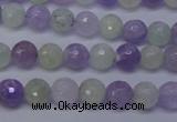 CNA662 15 inches 8mm faceted round lavender amethyst & prehnite beads