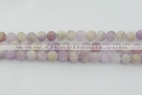 CNA674 15.5 inches 12mm round matte lavender amethyst beads