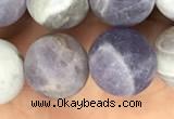 CNA679 15.5 inches 12mm round matte lavender amethyst beads