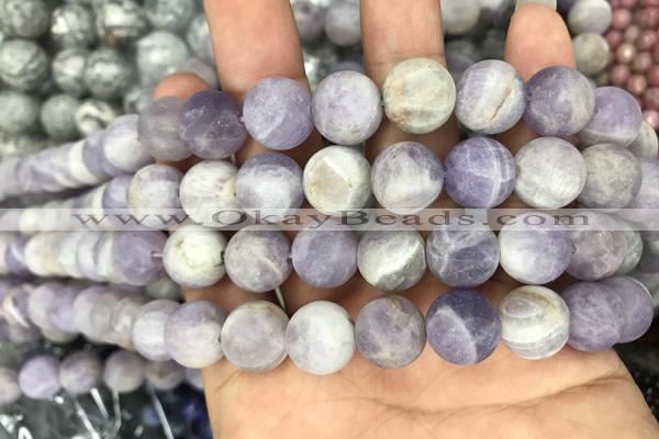 CNA679 15.5 inches 12mm round matte lavender amethyst beads