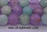 CNA683 15.5 inches 10mm faceted round lavender amethyst & amazonite beads