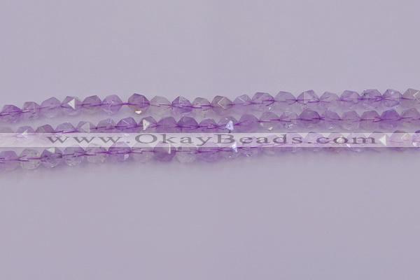 CNA730 15.5 inches 6mm faceted nuggets light lavender amethyst beads