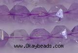 CNA733 15.5 inches 12mm faceted nuggets light lavender amethyst beads