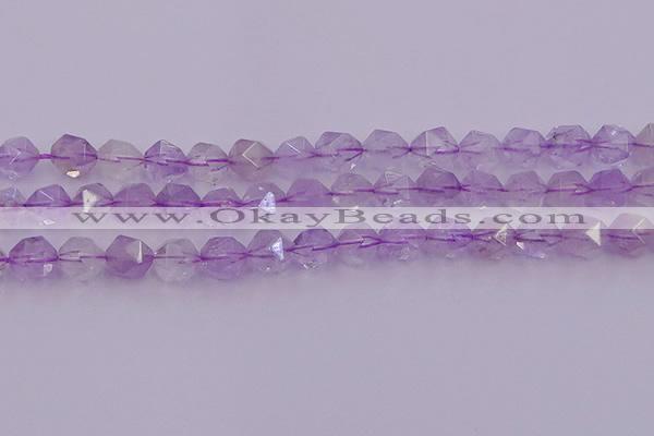 CNA733 15.5 inches 12mm faceted nuggets light lavender amethyst beads