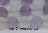 CNA739 15.5 inches 12mm round matte amethyst & white crystal beads