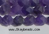 CNA767 15.5 inches 8mm faceted nuggets matte amethyst beads